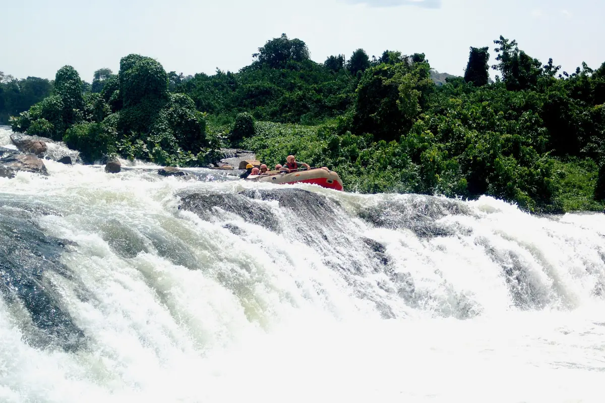 Die Bujagali-Fälle 2007, bevor der Stausee die Stromschnellen überflutete